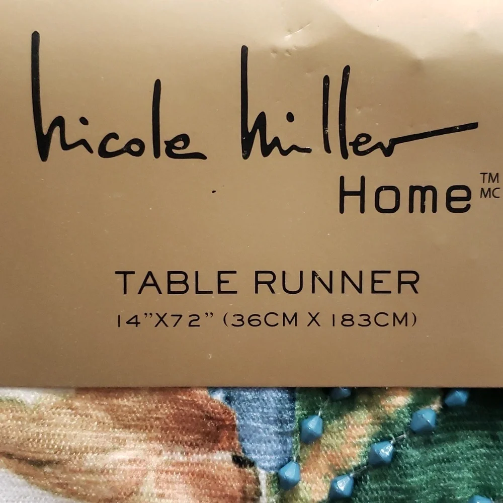 Nicole Miller Home 14 x 72 Multicolor Beaded Pumpkins Table Runner